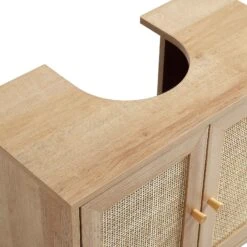 Frances Woven Rattan 2-Door Bathroom Undersink Unit, Natural -Best Furniture Shop FT UDS 01 NAT detail3