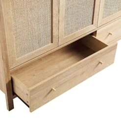 Frances Rattan 4-Door Wardrobe With 2 Drawers, Natural -Best Furniture Shop FT WARD 04 NAT detail1