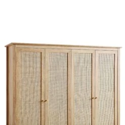 Frances Rattan 4-Door Wardrobe With 2 Drawers, Natural -Best Furniture Shop FT WARD 04 NAT detail2