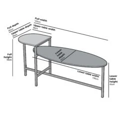 Sarina Black & White Marble Effect Oval Coffee Table 17 Sarina Black & White Marble Effect Oval Coffee Table -Best Furniture Shop Furniture Dimensions BSD 057