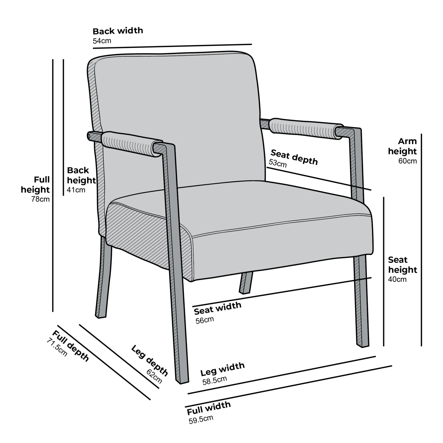 Hatton Steel Frame Boucle Accent Chair (Grey) 5 Hatton Steel Frame Boucle Accent Chair (Grey) - Image 5