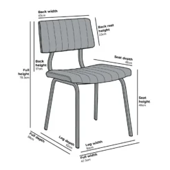 Charlecote Set Of 2 Fluted Dining Chairs (Dark Grey PU) -Best Furniture Shop Furniture Dimensions DCH 2118 3320e7d0 b038 4e5a 9ab7 eaf2ef60fa6b