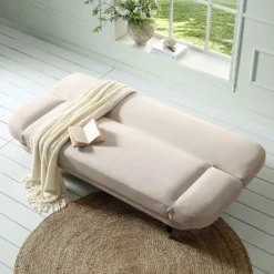 Solna 2-Seater Sofa Bed, Champagne Velvet -Best Furniture Shop GCSF 2277 CHAMP VEL scene2