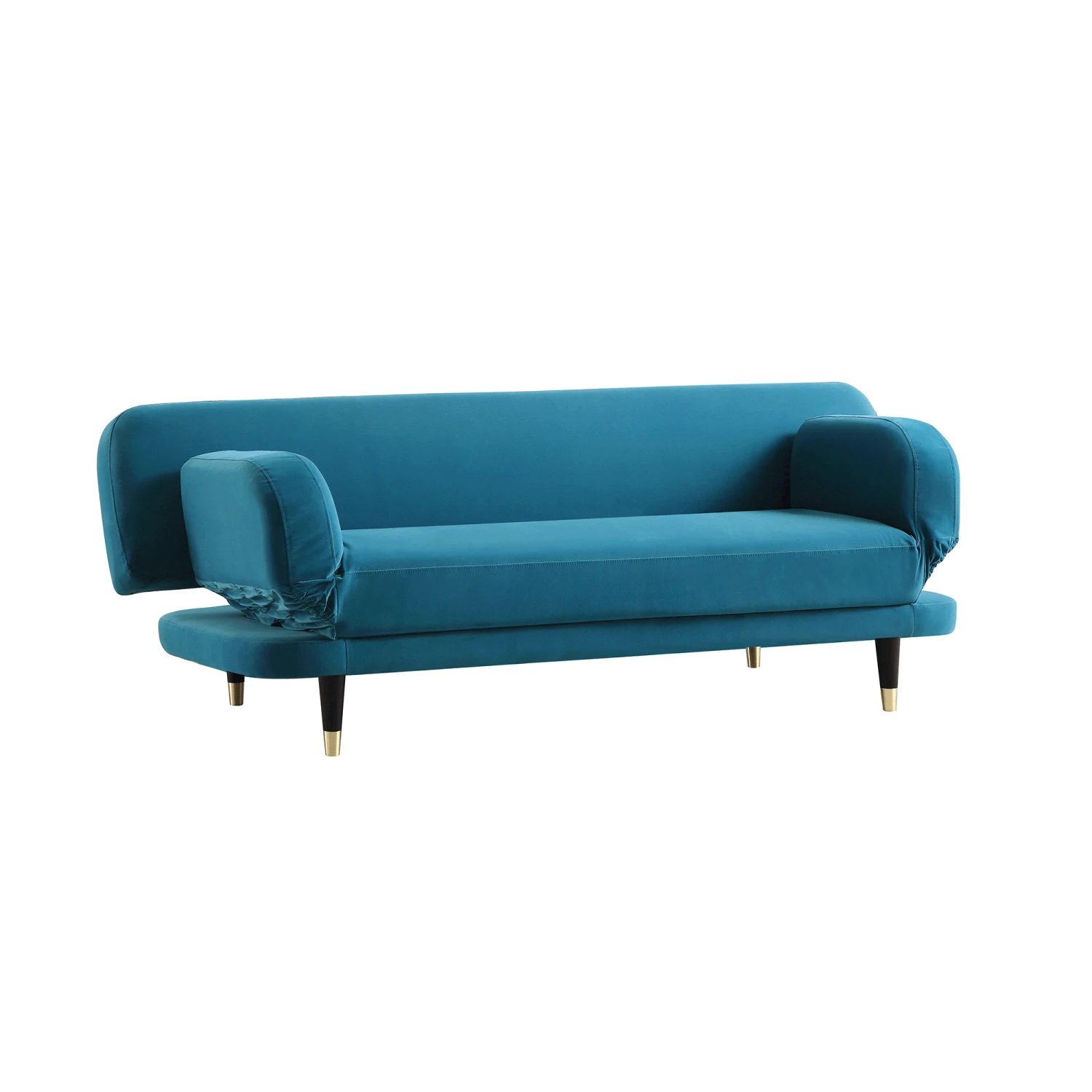 Solna 2-Seater Sofa Bed, Teal Velvet 4 Solna 2-Seater Sofa Bed, Teal Velvet - Image 4