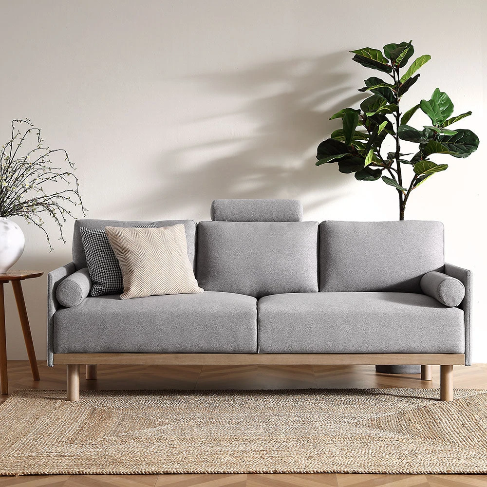 Timber Grey Marl Fabric Sofa, 3-Seater 2 Timber Grey Marl Fabric Sofa, 3-Seater - Image 2