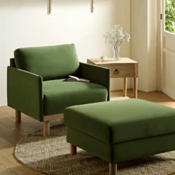 Timber Fern Green Velvet Armchair -Best Furniture Shop GCSF 2348 MOSS VEL 1ST scene2