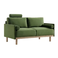Timber Fern Green Velvet Sofa, 2-Seater -Best Furniture Shop GCSF 2348 MOSS VEL 2ST WB3