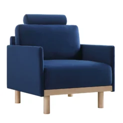 Timber Navy Blue Velvet Armchair -Best Furniture Shop GCSF 2348 NAVY VEL 1ST WB1
