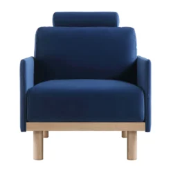 Timber Navy Blue Velvet Armchair -Best Furniture Shop GCSF 2348 NAVY VEL 1ST WB2
