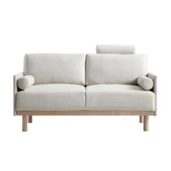 Timber Oatmeal Fabric Sofa, 2-Seater -Best Furniture Shop GCSF 2348 OAT FAB 2ST WB2