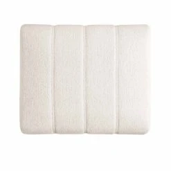 Belsize Beige Boucle Footstool With Wooden Base -Best Furniture Shop GCSF 2360 BEIGE BOU STOOL WB4