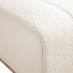 Belsize Beige Boucle Footstool With Wooden Base -Best Furniture Shop GCSF 2360 BEIGE BOU STOOL detail2