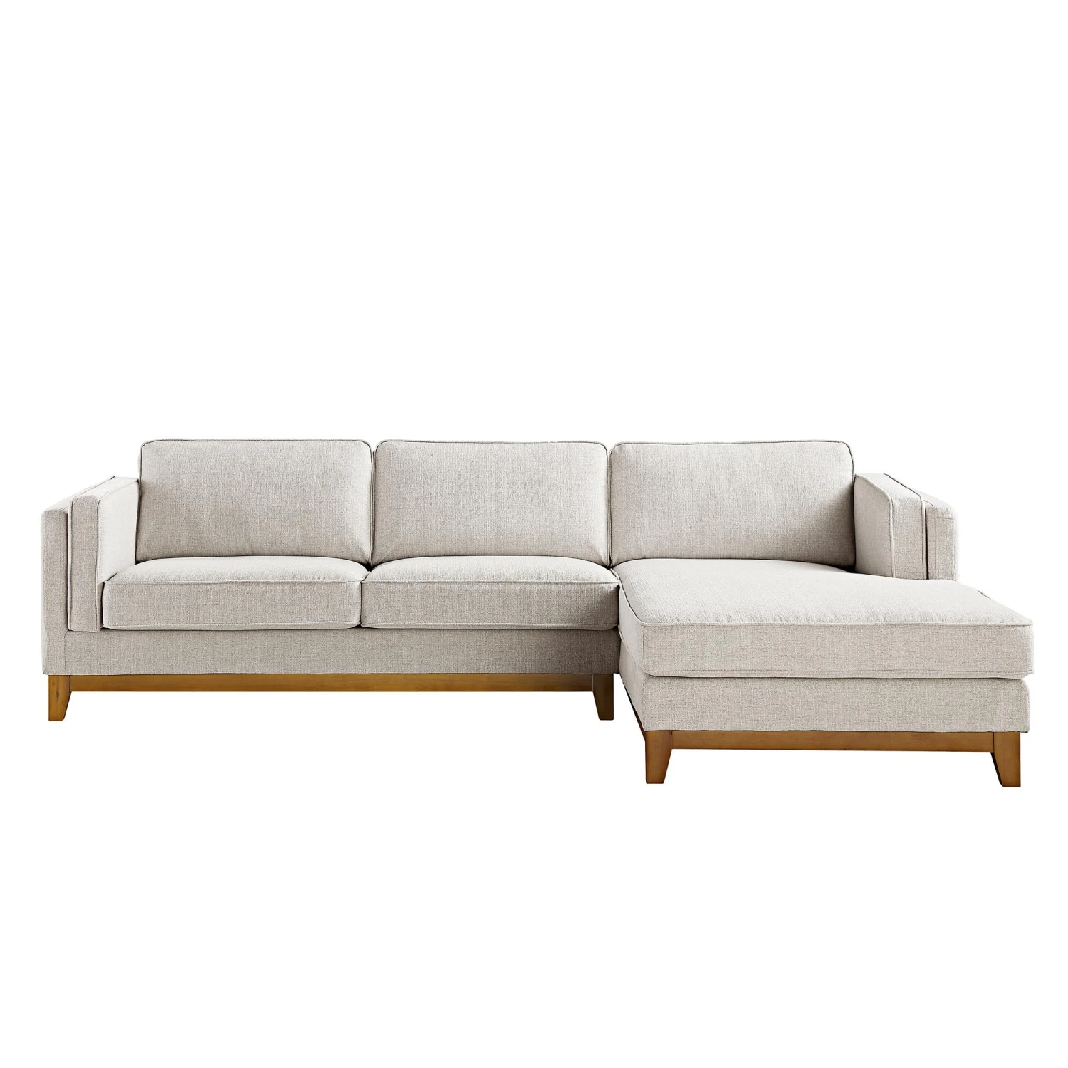 Dipley Oatmeal Woven Fabric Sofa, Grande Chaise Sofa Right Hand 3 Dipley Oatmeal Woven Fabric Sofa, Grande Chaise Sofa Right Hand - Image 3