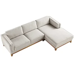 Dipley Oatmeal Woven Fabric Sofa, Grande Chaise Sofa Right Hand 14 Dipley Oatmeal Woven Fabric Sofa, Grande Chaise Sofa Right Hand -Best Furniture Shop GCSF 2398 OAT WOV RIGHT WB3