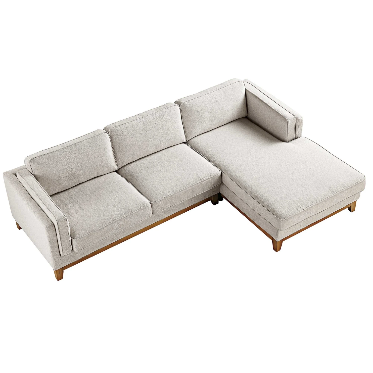 Dipley Oatmeal Woven Fabric Sofa, Grande Chaise Sofa Right Hand 6 Dipley Oatmeal Woven Fabric Sofa, Grande Chaise Sofa Right Hand - Image 6