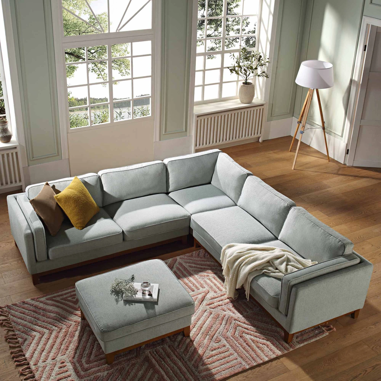 Dipley Sage Woven Fabric Grande Corner Sofa 3 Dipley Sage Woven Fabric Grande Corner Sofa - Image 3