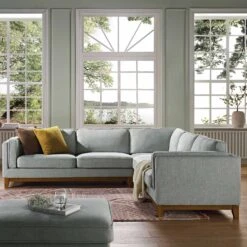 Dipley Sage Woven Fabric Grande Corner Sofa 18 Dipley Sage Woven Fabric Grande Corner Sofa -Best Furniture Shop GCSF 2399 SAGE WOV LARGECORNER scene3
