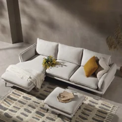 Obriel Oatmeal Fabric Sofa, Grande Chaise Sofa Left Hand -Best Furniture Shop GCSF 2400 OAT FAB LEFT scene2