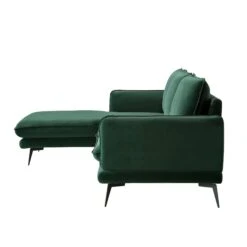 Obriel Forest Green Velvet Sofa, Grande Chaise Sofa Left Hand -Best Furniture Shop GCSF 2400 PINE VEL LEFT WB5