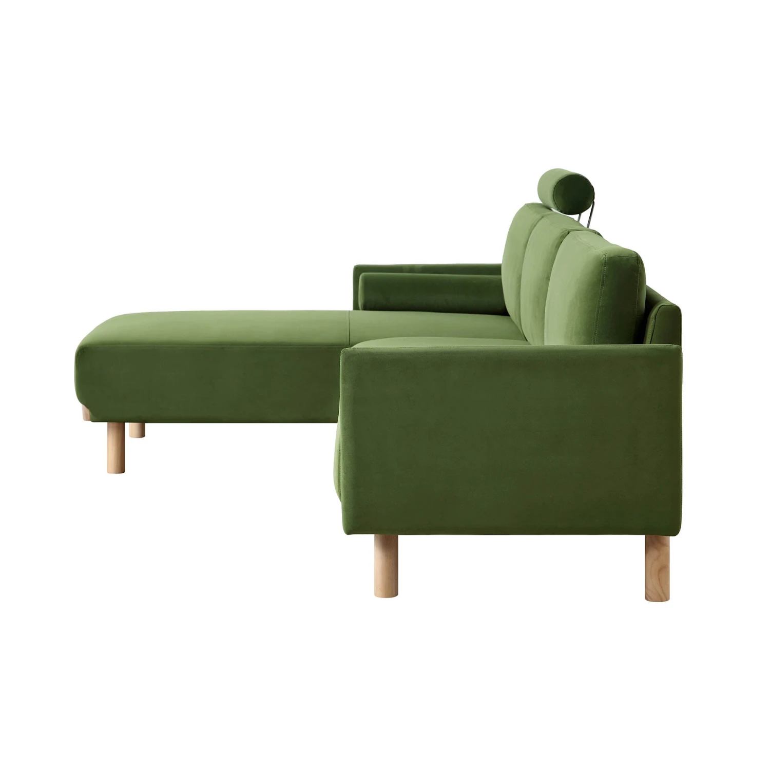Timber Fern Green Velvet Sofa, Large 3-Seater Chaise Sofa Left Hand 9 Timber Fern Green Velvet Sofa, Large 3-Seater Chaise Sofa Left Hand - Image 9