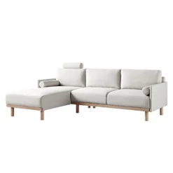 Timber Oatmeal Fabric Sofa, Large 3-Seater Chaise Sofa Left Hand 20 Timber Oatmeal Fabric Sofa, Large 3-Seater Chaise Sofa Left Hand -Best Furniture Shop GCSF 2402 OAT FAB LEFT WB1