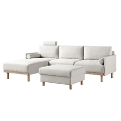 Timber Oatmeal Fabric Sofa, Large 3-Seater Chaise Sofa Left Hand 22 Timber Oatmeal Fabric Sofa, Large 3-Seater Chaise Sofa Left Hand -Best Furniture Shop GCSF 2402 OAT FAB LEFT WB2