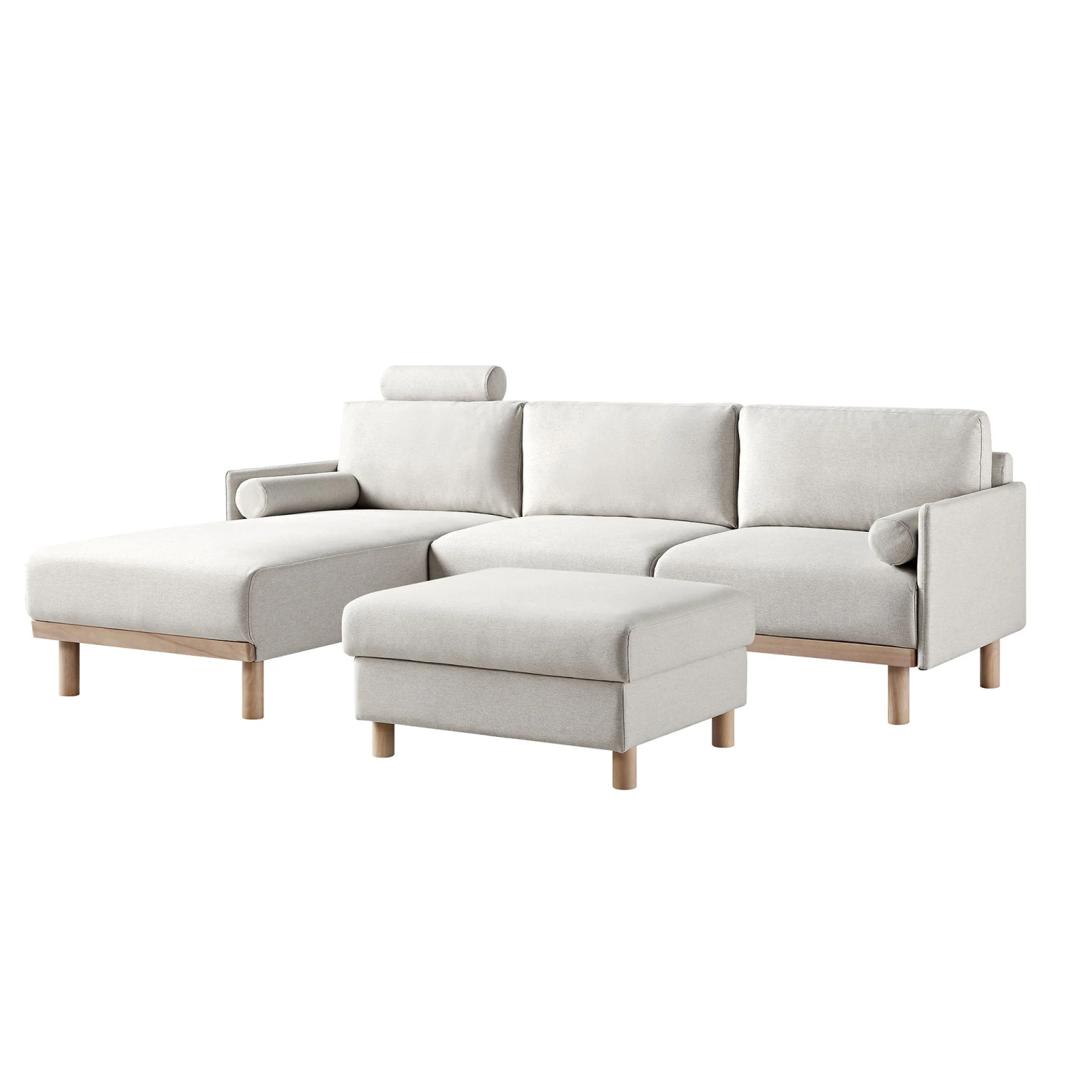 Timber Oatmeal Fabric Sofa, Large 3-Seater Chaise Sofa Left Hand 9 Timber Oatmeal Fabric Sofa, Large 3-Seater Chaise Sofa Left Hand - Image 9
