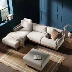 Timber Oatmeal Fabric Sofa, Large 3-Seater Chaise Sofa Left Hand 16 Timber Oatmeal Fabric Sofa, Large 3-Seater Chaise Sofa Left Hand -Best Furniture Shop GCSF 2402 OAT FAB LEFT scene2