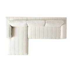 Belsize Beige Boucle Sofa With Wooden Base, Large Chaise Left Hand -Best Furniture Shop GCSF 2404 BEIGE BOU LEFT WB3