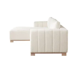 Belsize Beige Boucle Sofa With Wooden Base, Large Chaise Left Hand -Best Furniture Shop GCSF 2404 BEIGE BOU LEFT WB4