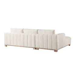 Belsize Beige Boucle Sofa With Wooden Base, Large Chaise Left Hand -Best Furniture Shop GCSF 2404 BEIGE BOU LEFT WB5