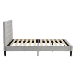 Chastleton Upholstered Bed With Diamante Headboard (Grey Velvet) -Best Furniture Shop JAH 01 GREYVEL 5