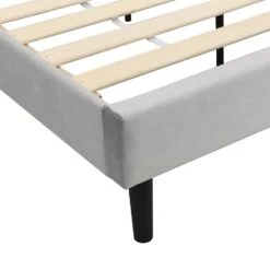 Chastleton Upholstered Bed With Diamante Headboard (Grey Velvet) -Best Furniture Shop JAH 01 GREYVEL detail3