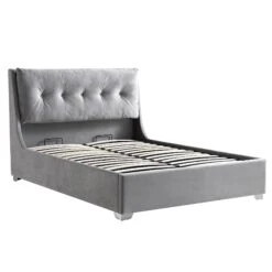 Hadley Grey Velvet Ottoman Storage Bed -Best Furniture Shop JAH 010 GREYVEL WB4