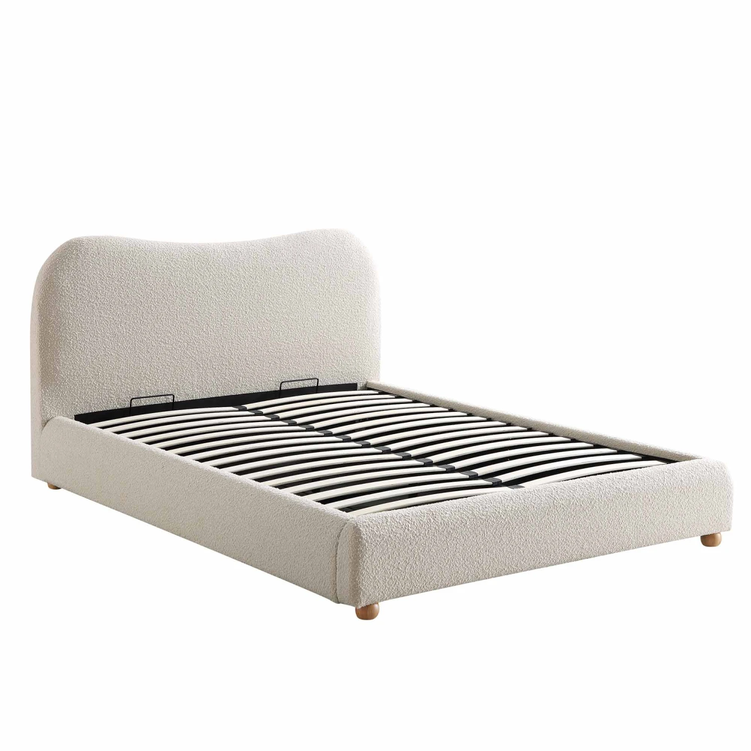 Egerie Curved Headboard Beige Boucle Ottoman Storage Bed 6 Egerie Curved Headboard Beige Boucle Ottoman Storage Bed - Image 6