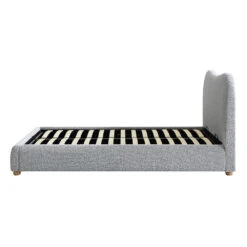 Egerie Curved Headboard Mist Grey Boucle Ottoman Storage Bed -Best Furniture Shop JAH 011 GREY BOUCLE WB5