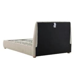 Helia Pleated Ottoman Storage Bed, Beige Boucle -Best Furniture Shop JAH 012 BEIGE BOUCLE WB6