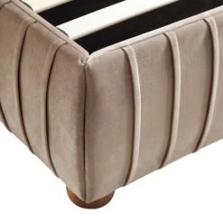 Helia Pleated Ottoman Storage Bed, Taupe Velvet -Best Furniture Shop JAH 012 MINK VEL detail3