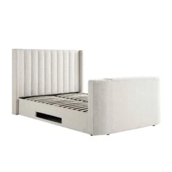 Wilton White Boucle Ottoman TV Bed -Best Furniture Shop JAH 015 ECRU BOU WB2