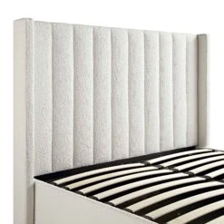 Wilton White Boucle Ottoman TV Bed -Best Furniture Shop JAH 015 ECRU BOU detail1