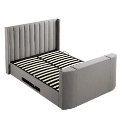 Wilton Grey Fabric Ottoman TV Bed -Best Furniture Shop JAH 015 GREY FAB WB3