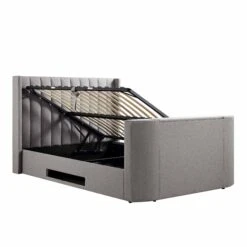 Wilton Grey Fabric Ottoman TV Bed -Best Furniture Shop JAH 015 GREY FAB WB5