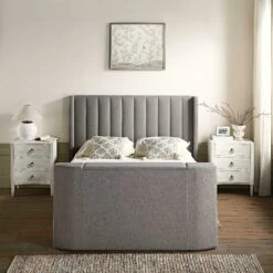 Wilton Grey Fabric Ottoman TV Bed -Best Furniture Shop JAH 015 GREY FAB scene2