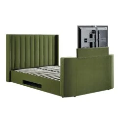 Wilton Moss Green Velvet Ottoman TV Bed -Best Furniture Shop JAH 015 MOSS VEL WB1
