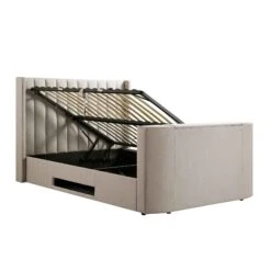 Wilton Warm Stone Fabric Ottoman TV Bed -Best Furniture Shop JAH 015 SAND FAB WB3