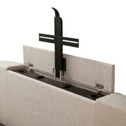 Wilton Warm Stone Fabric Ottoman TV Bed -Best Furniture Shop JAH 015 SAND FAB detail4