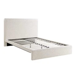 Hampstead Ecru Boucle Curved Bed 15 Hampstead Ecru Boucle Curved Bed -Best Furniture Shop JAH 016 ECRU BOU bedonly WB1