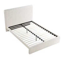 Hampstead Ecru Boucle Curved Bed 18 Hampstead Ecru Boucle Curved Bed -Best Furniture Shop JAH 016 ECRU BOU bedonly WB3