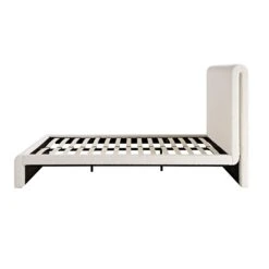 Hampstead Ecru Boucle Curved Bed 19 Hampstead Ecru Boucle Curved Bed -Best Furniture Shop JAH 016 ECRU BOU bedonly WB4