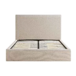 Hampstead Taupe Boucle Curved Bed -Best Furniture Shop JAH 016 TAUPE BOU WB2